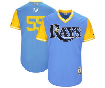 Men's Tampa Bay Rays Adam Kolarek AK Majestic Light Blue 2017 Players Weekend Authentic Jersey