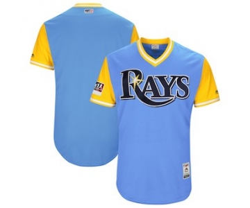 Men's Tampa Bay Rays Blank Majestic Light Blue 2018 Players' Weekend Authentic Team Jersey