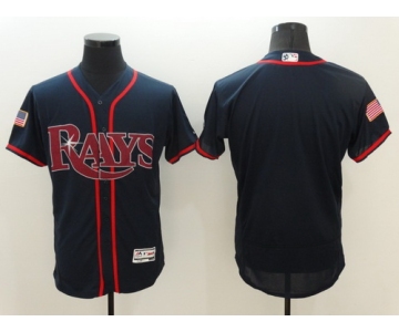 Men's Tampa Bay Rays Blank Navy Blue Fashion Stars & Stripes 2016 Flexbase MLB Independence Day Jersey