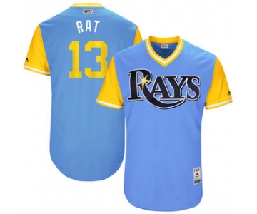 Men's Tampa Bay Rays Brad Miller Rat Majestic Light Blue 2017 Players Weekend Authentic Jersey