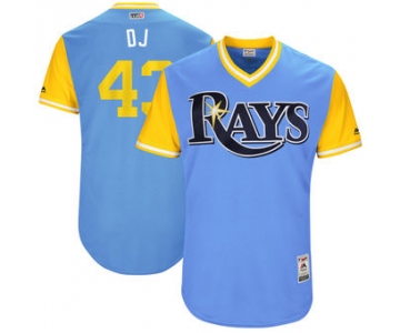 Men's Tampa Bay Rays Dan Jennings DJ Majestic Light Blue 2017 Players Weekend Authentic Jersey
