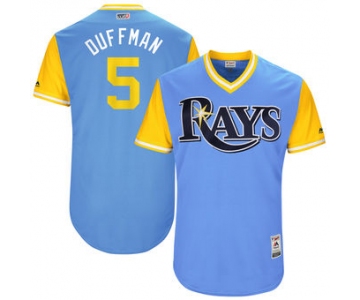 Men's Tampa Bay Rays Matt Duffy Duffman Majestic Light Blue 2017 Players Weekend Authentic Jersey
