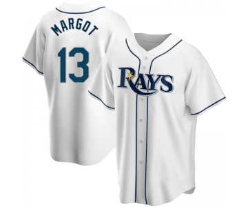 Men's Tampa Bay Rays Replica #13 Manuel Margot White Home Nike Jersey