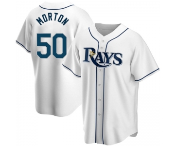 Men's Tampa Bay Rays Replica #50 Charlie Morton White Home Nike Jersey