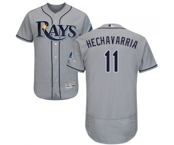 Tampa Bay Rays #11 Adeiny Hechavarria Grey Flexbase Authentic Collection Stitched Baseball Jersey
