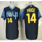 Tampa Bay Rays #14 David Price 1970's Turn Back The Clock Navy Blue Jersey