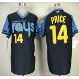 Tampa Bay Rays #14 David Price 1970's Turn Back The Clock Navy Blue Jersey