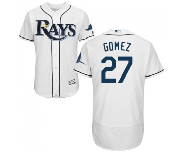 Tampa Bay Rays #27 Carlos Gomez White Flexbase Authentic Collection Stitched Baseball Jersey