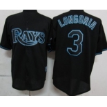 Tampa Bay Rays #3 Evan Longoria Black Fashion Jersey