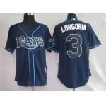 Tampa Bay Rays #3 Evan Longoria Dark Blue Stitched MLB Jersey