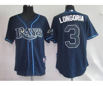 Tampa Bay Rays #3 Evan Longoria Dark Blue Stitched MLB Jersey