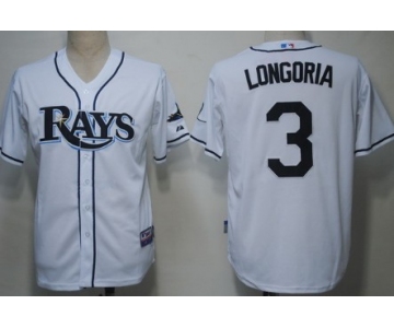 Tampa Bay Rays #3 Evan Longoria White Jersey