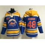 Men's New York Mets #48 Jacob DeGrom Alternate Blue MLB Hoodie