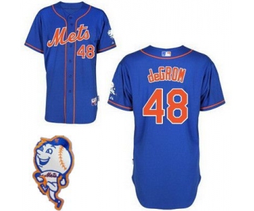 Men's New York Mets #48 Jacob DeGrom Blue Jersey W/2015 Mr. Met Patch