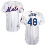 Men's New York Mets #48 Jacob DeGrom White Pinstripe Jersey