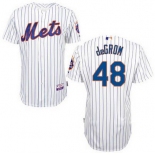 Men's New York Mets #48 Jacob DeGrom White Pinstripe Jersey