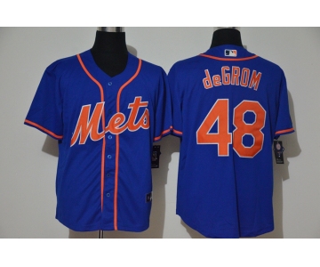 Men's New York Mets #48 Jacob deGrom Blue Stitched MLB Cool Base Nike Jersey