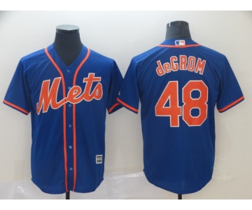 Men's New York Mets 48 Jacob deGrom Royal Cool Base Jersey