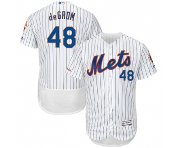 Men's New York Mets 48 Jacob deGrom White 150th Patch Flexbase Jersey