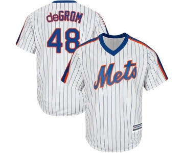 Mets #48 Jacob DeGrom White(Blue Strip) Alternate Cool Base Stitched Youth Baseball Jersey