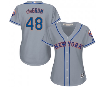 Mets #48 Jacob deGrom Grey Road Women's Stitched Baseball Jersey