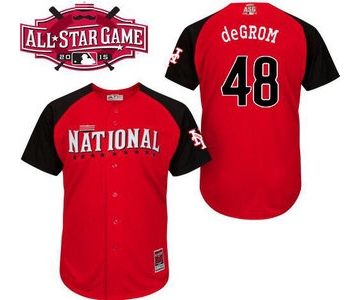 National League New York Mets #48 Jacob DeGrom 2015 MLB All-Star Red Jersey