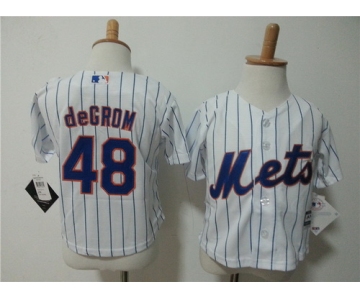 Toddler New York Mets #48 Jacob deGrom White Home MLB Majestic Baseball Jersey