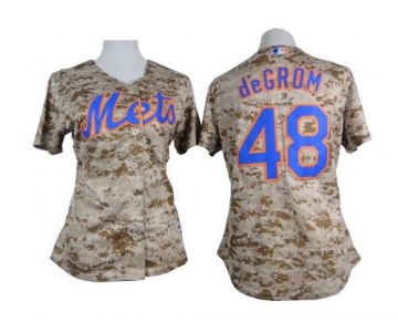 Women's New York Mets #48 Jacob DeGrom 2014 Camo Jersey