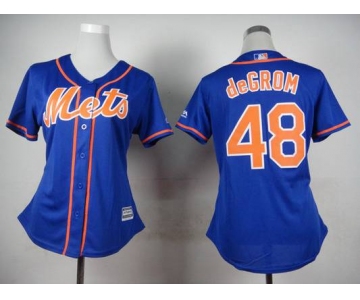 Women's New York Mets #48 Jacob DeGrom Blue Jersey