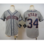 Astros #34 Nolan Ryan Grey Cool Base Stitched Youth Baseball Jersey