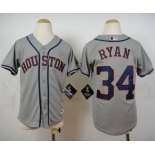 Astros #34 Nolan Ryan Grey Cool Base Stitched Youth Baseball Jersey