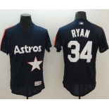 Astros #34 Nolan Ryan Navy Blue Flexbase Authentic Collection Cooperstown Stitched MLB Jersey