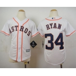 Astros #34 Nolan Ryan White Cool Base Stitched Youth Baseball Jersey