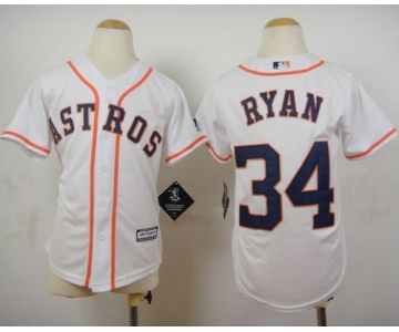 Astros #34 Nolan Ryan White Cool Base Stitched Youth Baseball Jersey