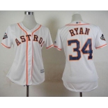 Astros #34 Nolan Ryan White Home 2019 World Series Bound Women's Stitched Baseball Jersey