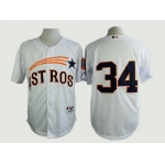 Men's Houston Astros #34 Nolan Ryan 1972 White Turn Back The Clock Jersey