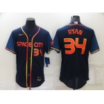 Men's Houston Astros #34 Nolan Ryan 2022 Navy City Connect Flex Base Stitched Baseball Jersey
