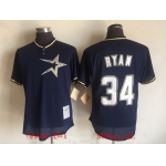 Men's Houston Astros #34 Nolan Ryan Navy Blue Mesh Batting Practice 1997 Throwback Jersey By Mitchell & Ness