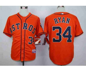 Men's Houston Astros #34 Nolan Ryan Orange Cool Base Jersey