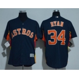 Men's Houston Astros #34 Nolan Ryan Retired Navy Blue Stitched MLB Majestic Cool Base Jersey