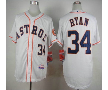 Men's Houston Astros #34 Nolan Ryan White Cool Base Jersey