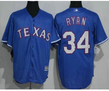 Men's Texas Rangers #34 Nolan Ryan Retired Royal Blue Stitched MLB Majestic Cool Base Jersey