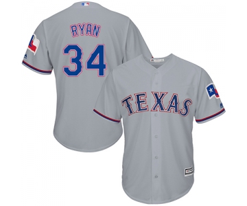 Rangers #34 Nolan Ryan Grey Cool Base Stitched Youth Baseball Jersey
