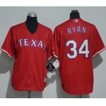Rangers #34 Nolan Ryan Red Cool Base Stitched Youth Baseball Jersey