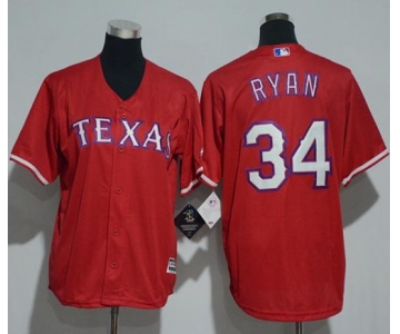 Rangers #34 Nolan Ryan Red Cool Base Stitched Youth Baseball Jersey