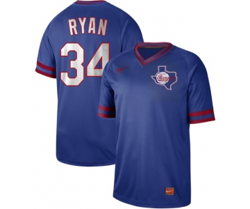Rangers #34 Nolan Ryan Royal Authentic Cooperstown Collection Stitched Baseball Jersey