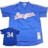 Texas Rangers #34 Nolan Ryan 1993 Mesh BP Blue Throwback Jersey
