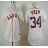 Women's Houston Astros #34 Nolan Ryan Home White 2015 MLB Cool Base Jersey