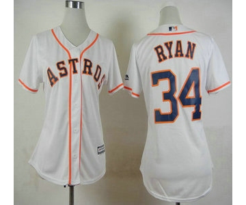 Women's Houston Astros #34 Nolan Ryan Home White 2015 MLB Cool Base Jersey