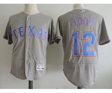 Men's Texas Rangers #12 Rougned Odor Gray Road Stitched MLB Majestic Flex Base Jersey